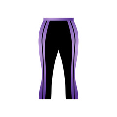 Sport woman pants, violet color lines with black design