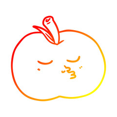 warm gradient line drawing cartoon high quality apple