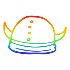 rainbow gradient line drawing cartoon viking helmet