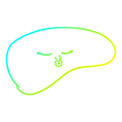 cold gradient line drawing cartoon liver