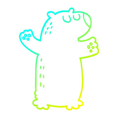 cold gradient line drawing cartoon polar bear