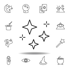 magic star outline icon. elements of magic illustration line icon. signs, symbols can be used for web, logo, mobile app, UI, UX