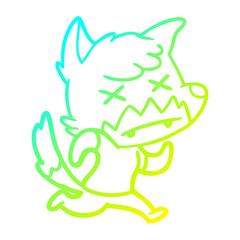 Obraz premium cold gradient line drawing cartoon dead fox