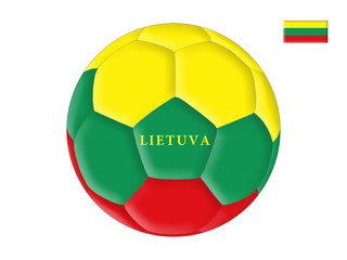Obraz premium Soccer ball in colors of the flag of Lithuania (Lietuva)