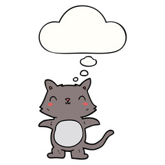 cartoon cat and thought bubble