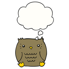 cartoon owl and thought bubble