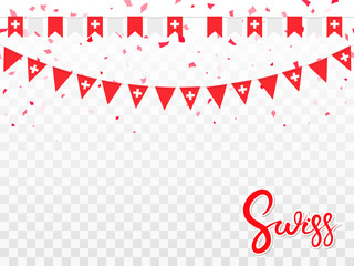 Swiss National Day flags garlands