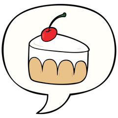 cartoon tasty dessert and speech bubble