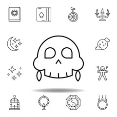 magic medical skull outline icon. elements of magic illustration line icon. signs, symbols can be used for web, logo, mobile app, UI, UX