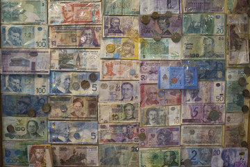 Various money banknotes collection as background 