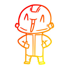 warm gradient line drawing cartoon robot
