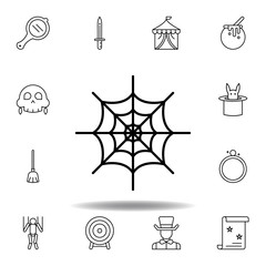 magic spider web outline icon. elements of magic illustration line icon. signs, symbols can be used for web, logo, mobile app, UI, UX