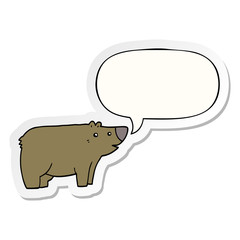 cartoon bear and speech bubble sticker