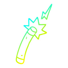 cold gradient line drawing cartoon magician wand