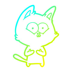 Obraz premium cold gradient line drawing cartoon cat