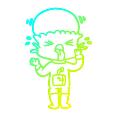cold gradient line drawing weird cartoon alien