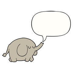 cartoon elephant and speech bubble