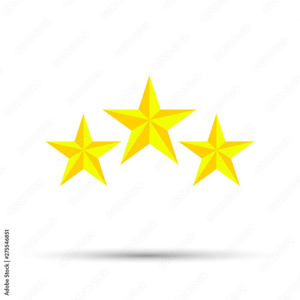 Poster star icon vector design three elements on white background