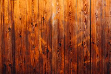 background and texture of decorarive redwood striped on wall. big old wood plank wallbackground