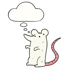 cartoon rat and thought bubble