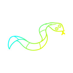 cold gradient line drawing cartoon snake