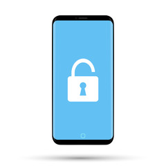 The phone with the unlocked screen is shown on a white background.