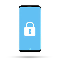 Phone with blocked screen is shown on a white background.