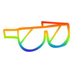 rainbow gradient line drawing cartoon sunglasses
