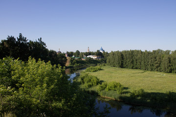 Summer city landscape in Suzdal Russia