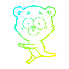 cold gradient line drawing worried bear cartoon