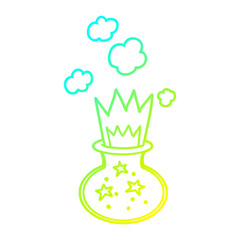 cold gradient line drawing cartoon magic potion