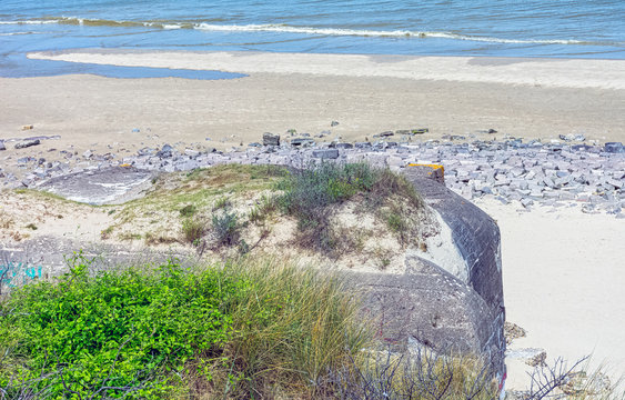 Dunkirk Beaches Bunkers - remains of a WW2 Nazi coastal gun battery, known as M.K.B Malo Terminus - Dunkirk, France