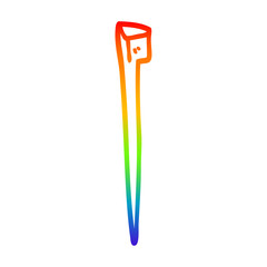 rainbow gradient line drawing cartoon old nail