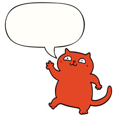 cartoon cat and speech bubble
