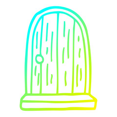 cold gradient line drawing cartoon round doorway