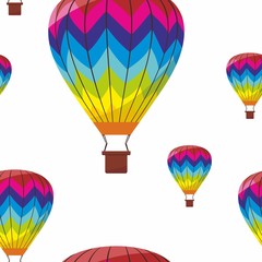 Fototapeta premium Vector illustration seamless pattern with air balloons