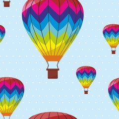 Fototapeta premium Vector illustration seamless pattern with air balloons