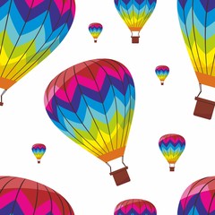Vector illustration seamless pattern with air balloons