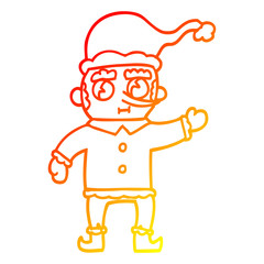 warm gradient line drawing cartoon christmas elf