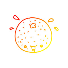 warm gradient line drawing cartoon orange