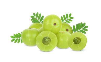 Indian gooseberry isolated on white background