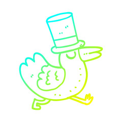 cold gradient line drawing funny cartoon bird