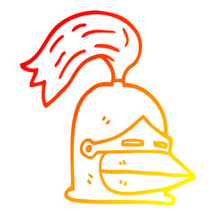 warm gradient line drawing cartoon golden helmet
