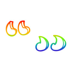 rainbow gradient line drawing cartoon quotation marks