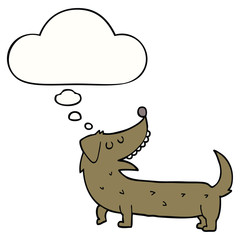 cartoon dog and thought bubble
