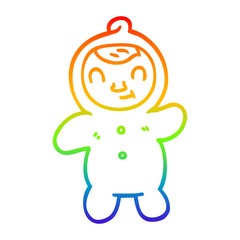 rainbow gradient line drawing cartoon human baby