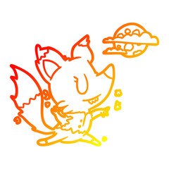 warm gradient line drawing halloween werewolf changing in moonlight