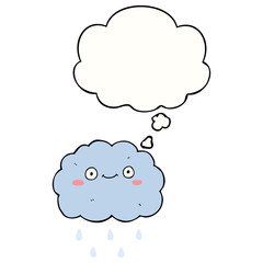 cute cartoon cloud and thought bubble