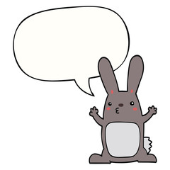 cartoon rabbit and speech bubble