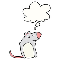 cartoon fat rat and thought bubble